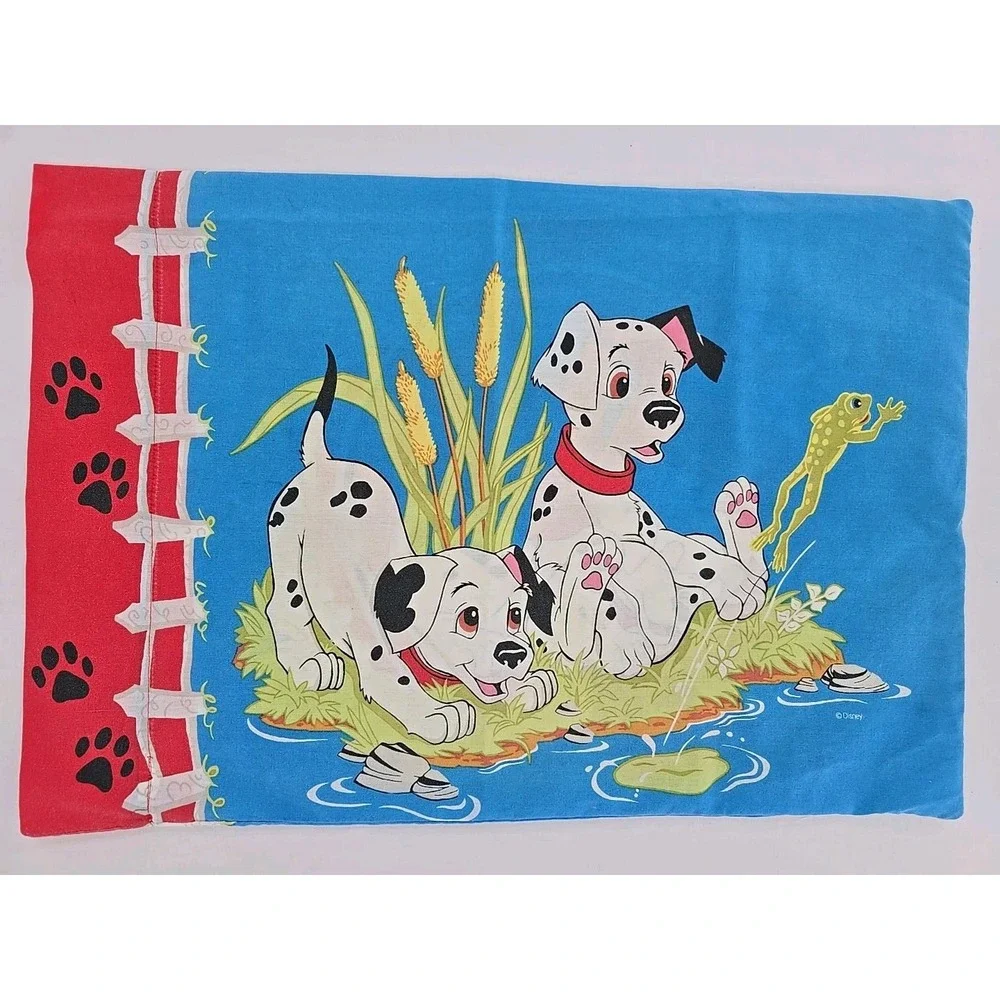 Vintage‎ Disney 101 Dalmatians Pillowcase USA Made Poly Cotton - Very Cool!